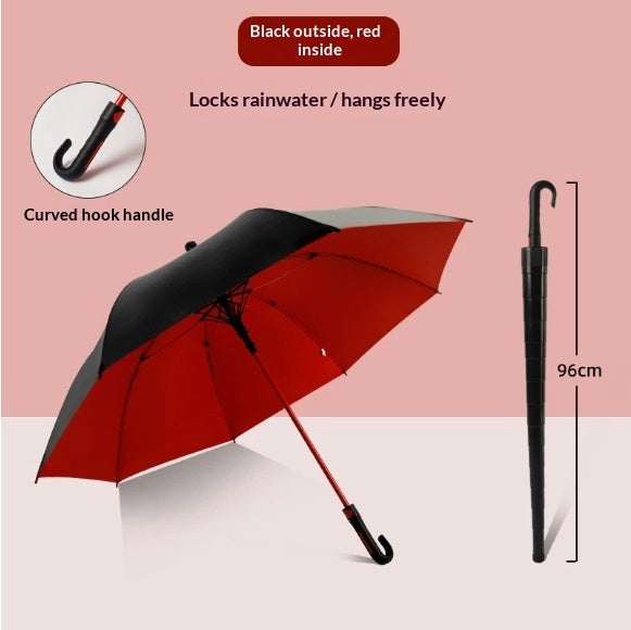 Non-wet Car Straight-rod Wind-resistant Black Tape Long-handle Advertising Umbrella