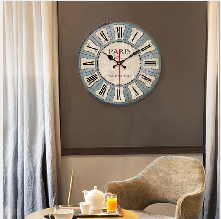Living room vintage decorative wooden quartz clock
