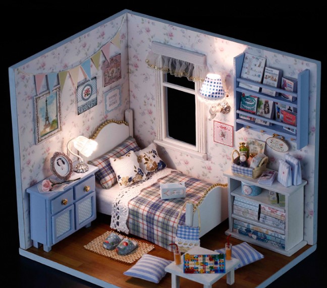 Creative Gift DIY Cabin Sunny Hand-assembled House with Light Cabin