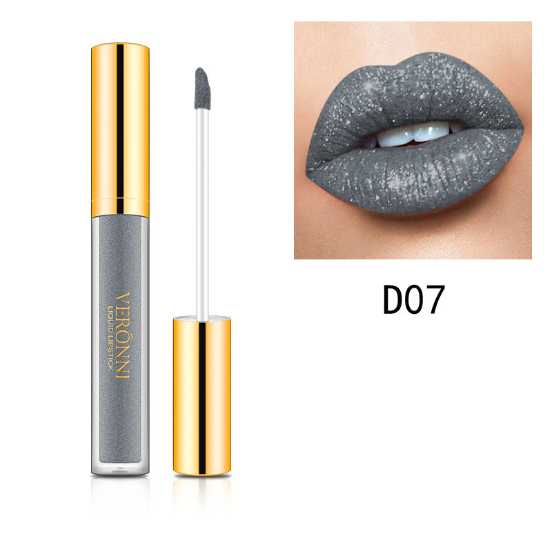 Diamond Pearl Magic Color Shiny Matte Metal Lip Gloss Lipstick
