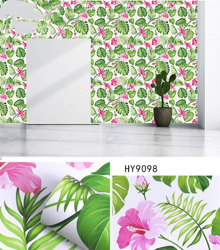 Large Flower Wallpaper Mixed With Family Style