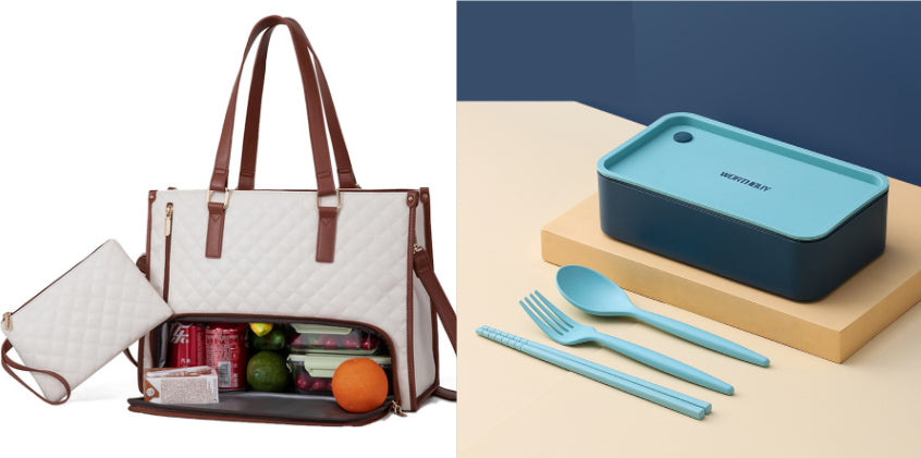 Convenient Commute New Lunch Bag Women's Insulated Lunch Box Women's Leak-proof Large Purse Diagonal Computer Storage
