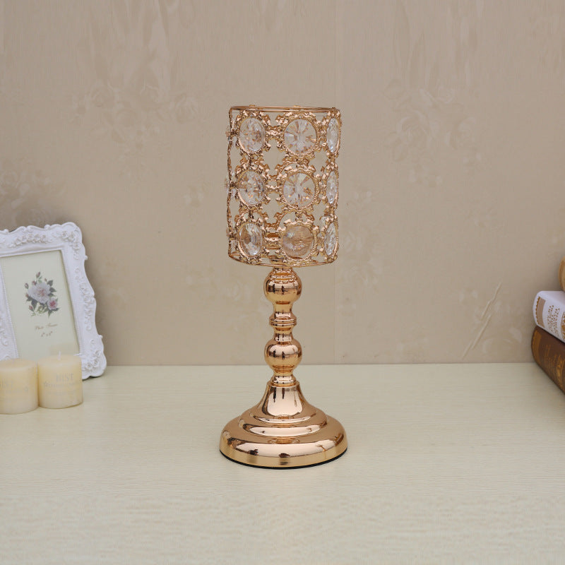 Single Head Hollow Gold Ornaments Warm Candle Holder