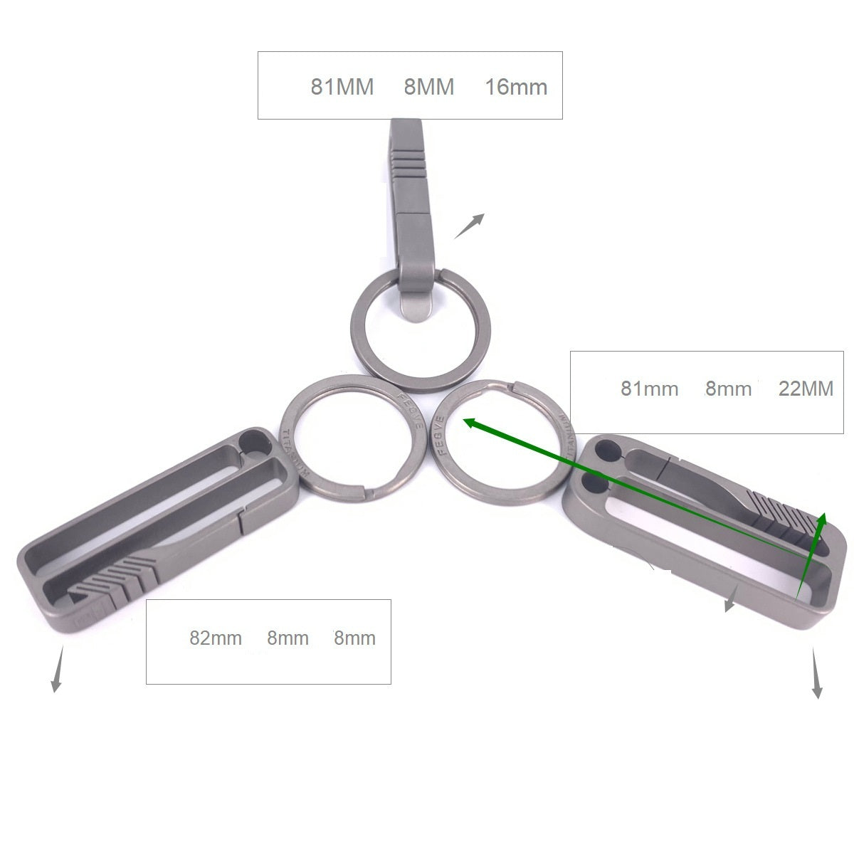 Titanium Alloy Leather Buckle Model A Keychain Gift Key