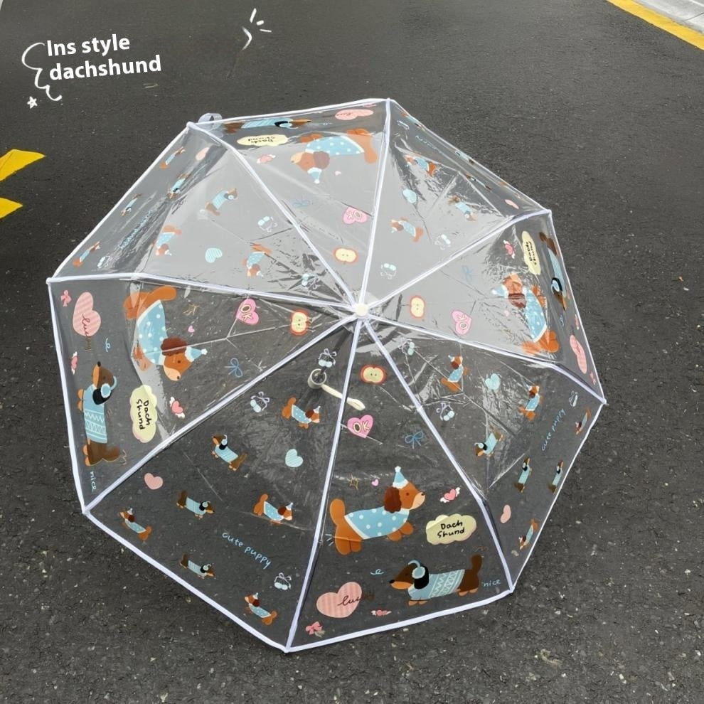 Cute Cartoon Three Fold Manual Long Handle Thickened