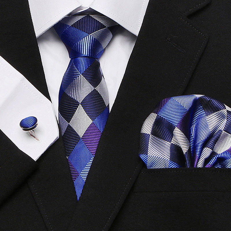 Men's Fashion Simple Cashew Flower Tie Three Pieces Set