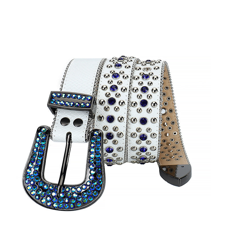 Ceinture diamantée tendance pour hommes et femmes