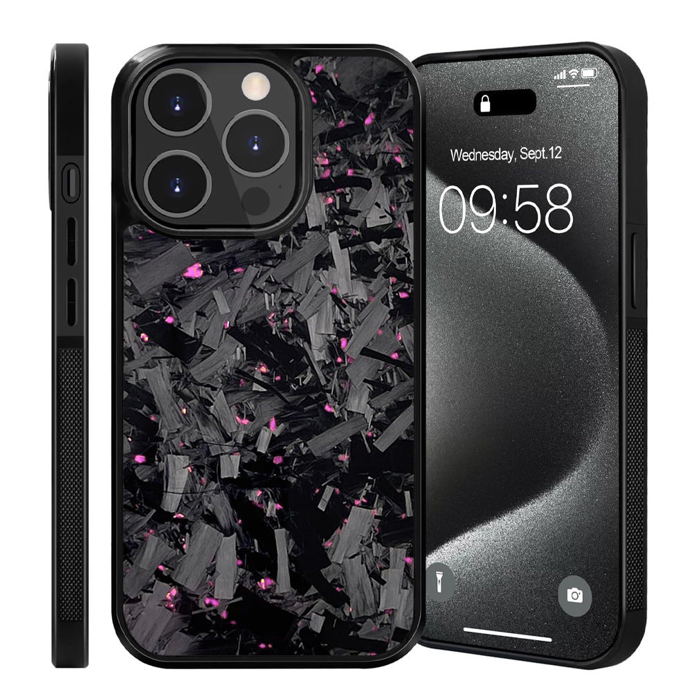 Étui de téléphone magnétique en fibre de carbone adapté
