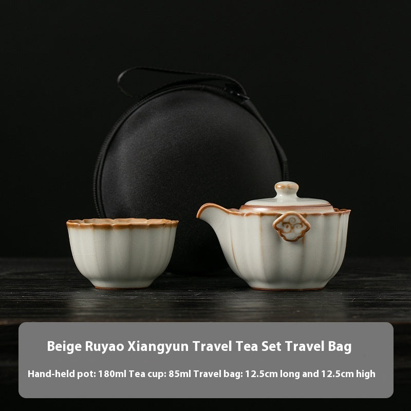 Ru Kiln Convenient Tea Cup Set One Pot One Cup Single Personal Tea Set