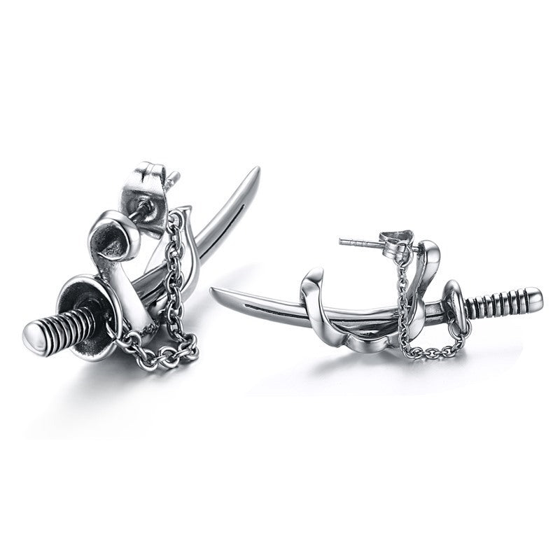 Punk Men's Sword Ear Studs