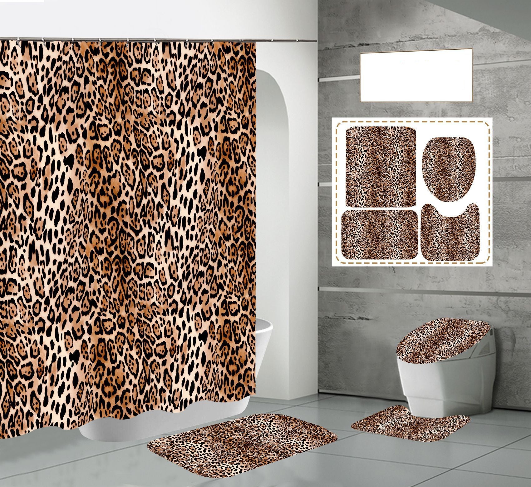 Digital Printing Bathroom Mildewproof And Waterproof Hanging Cloth