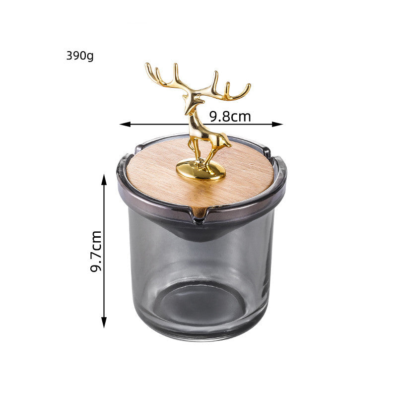 Creative Deer Head Ashtray With Cover
