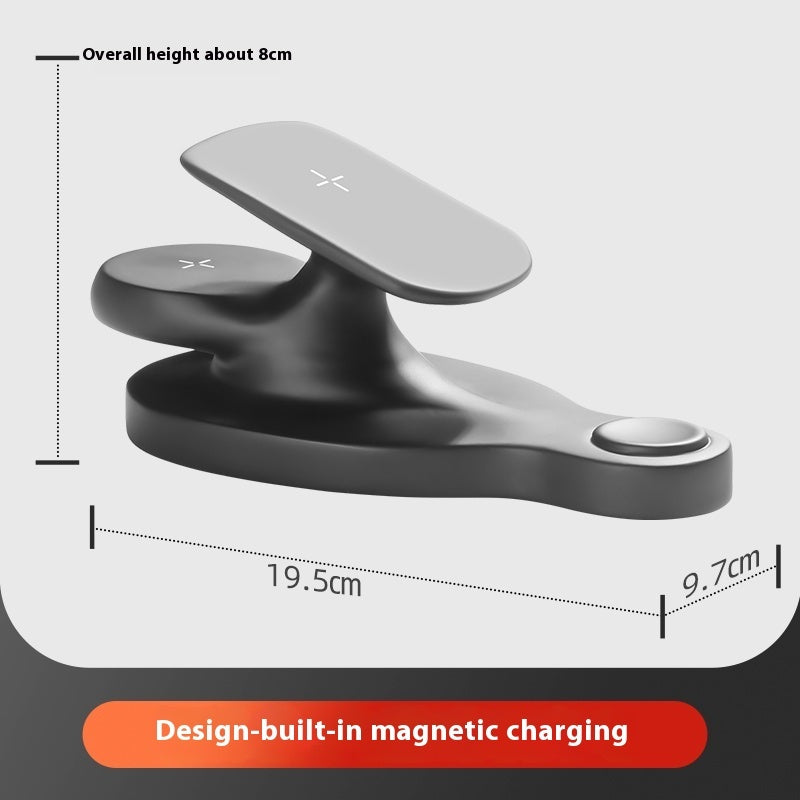 Creative Magnetic Wireless Charging Three-in-one Mobile Phone Holder