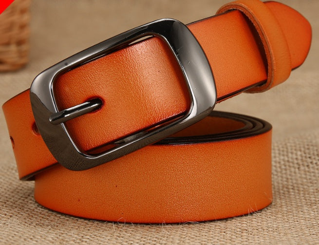 Women's Belt, All-match Women's Vibrato Fast Hand Belt, Pure Cowhide Belt, Ladies Pin Buckle Women's One Drop Shipping