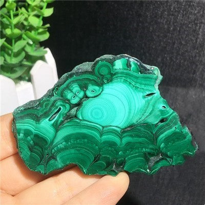 Natural Malachite Green Grinding Slice Mineral Specimen Ornamental Stone