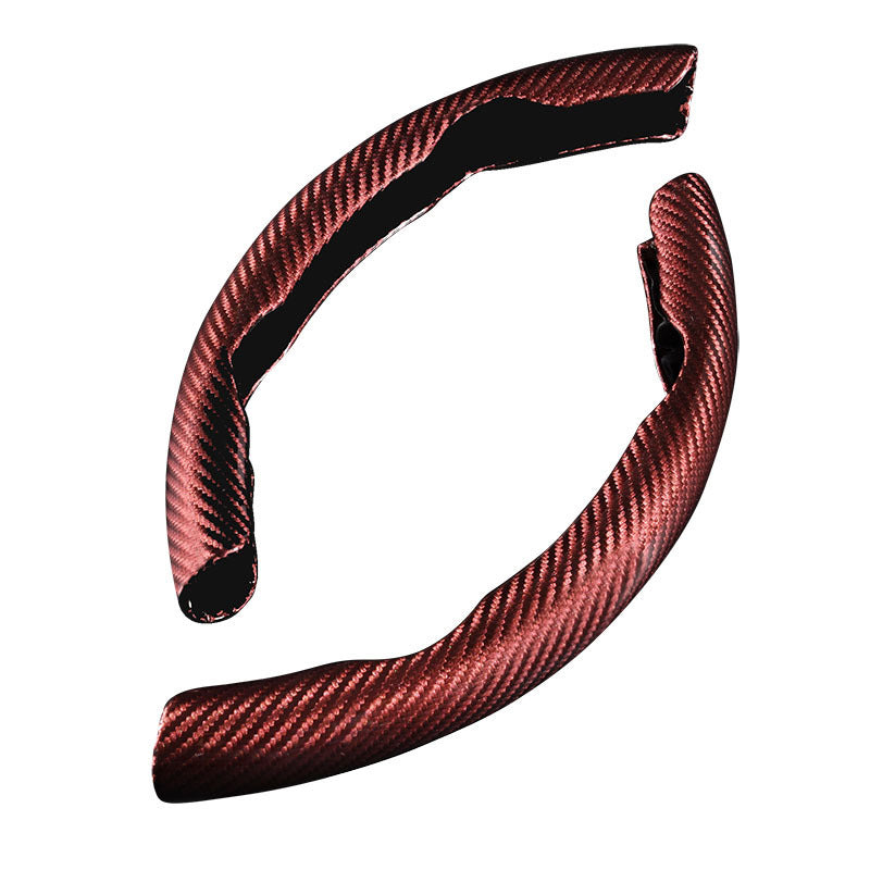 Car Universal Steering Wheel Cover Two-section Buckle Handle Cover Carbon Fiber Sports Sets