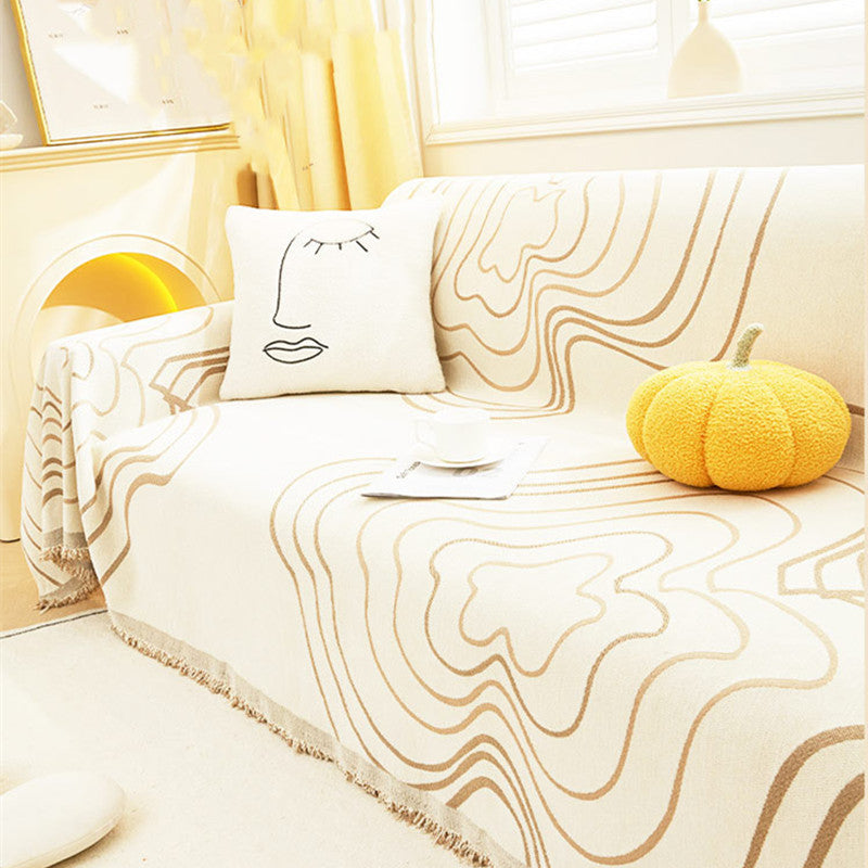 Sofa Slipcover All-inclusive Chenille Anti-scratching Anti-Gray
