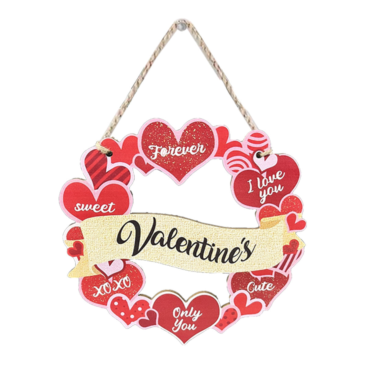 Guirlande de décoration Saint-Valentin en bois à suspendre, pendentif de fête pour la maison