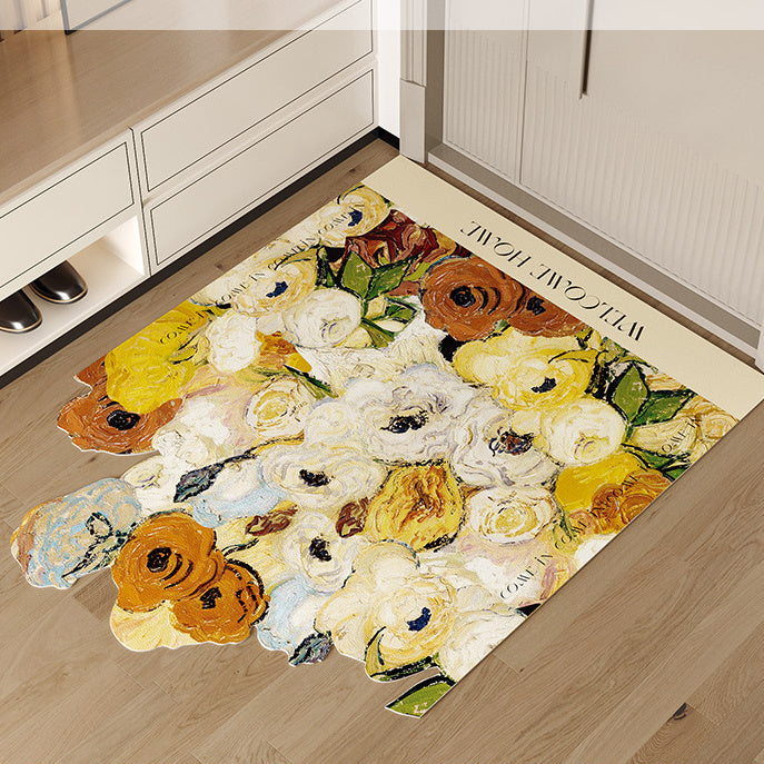 Leather Door Mat Floor Mat Pvc Scrubable Door Carpet Can Be Cut Non-slip Mat