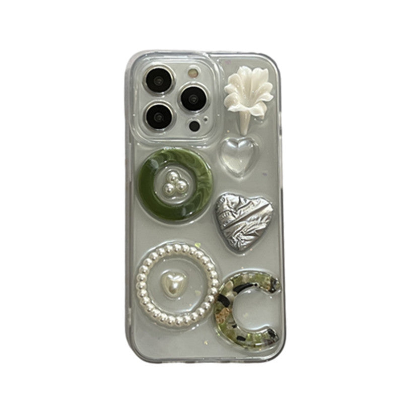 Retro Special-shaped Gem Epoxy Phone Case All-inclusive Drop-resistant Protective Cover