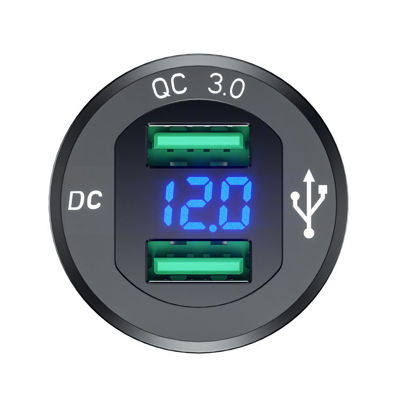 New Car Motorcycle Modified USB Charger Mobile Phone Tablet QC30 Metal Fast Charge Car Charger