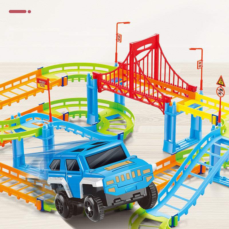 Children's Assembled Rail Car Toy Electric DIY High-speed