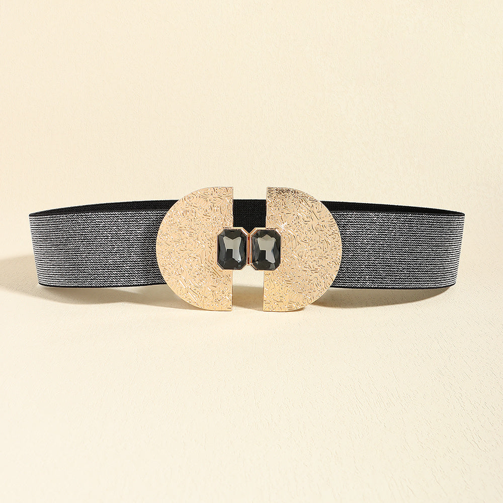 Ceinture Élastique Femme Tendance Brillante avec Perles, Ceinture Décorative pour Jupe, Housse de Taille Simple et Haut de Gamme
