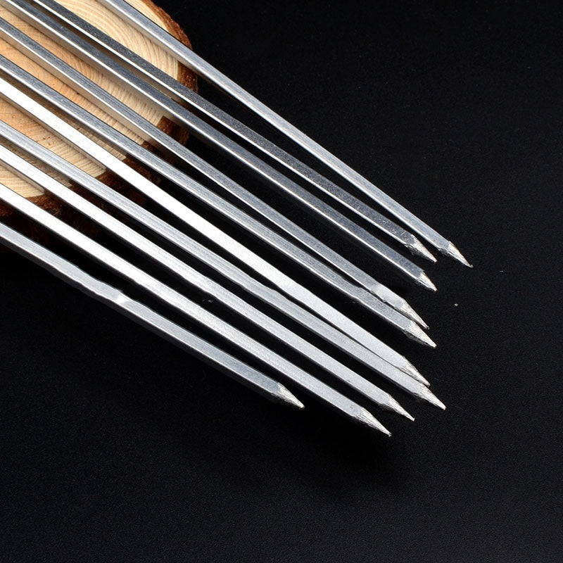 Bold Square Stainless Steel Barbecue Skewers