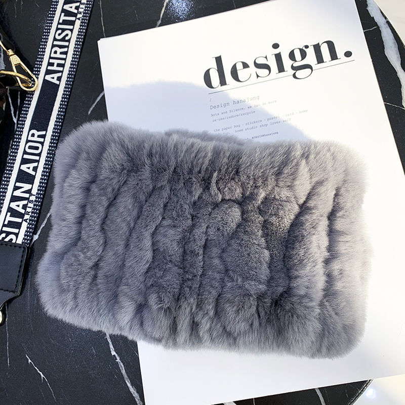 Rex Rabbit Fur Bandana Women's Winter Elastic Net Scarf Hair Band Wild Grass Plush Headband Children's Scarf