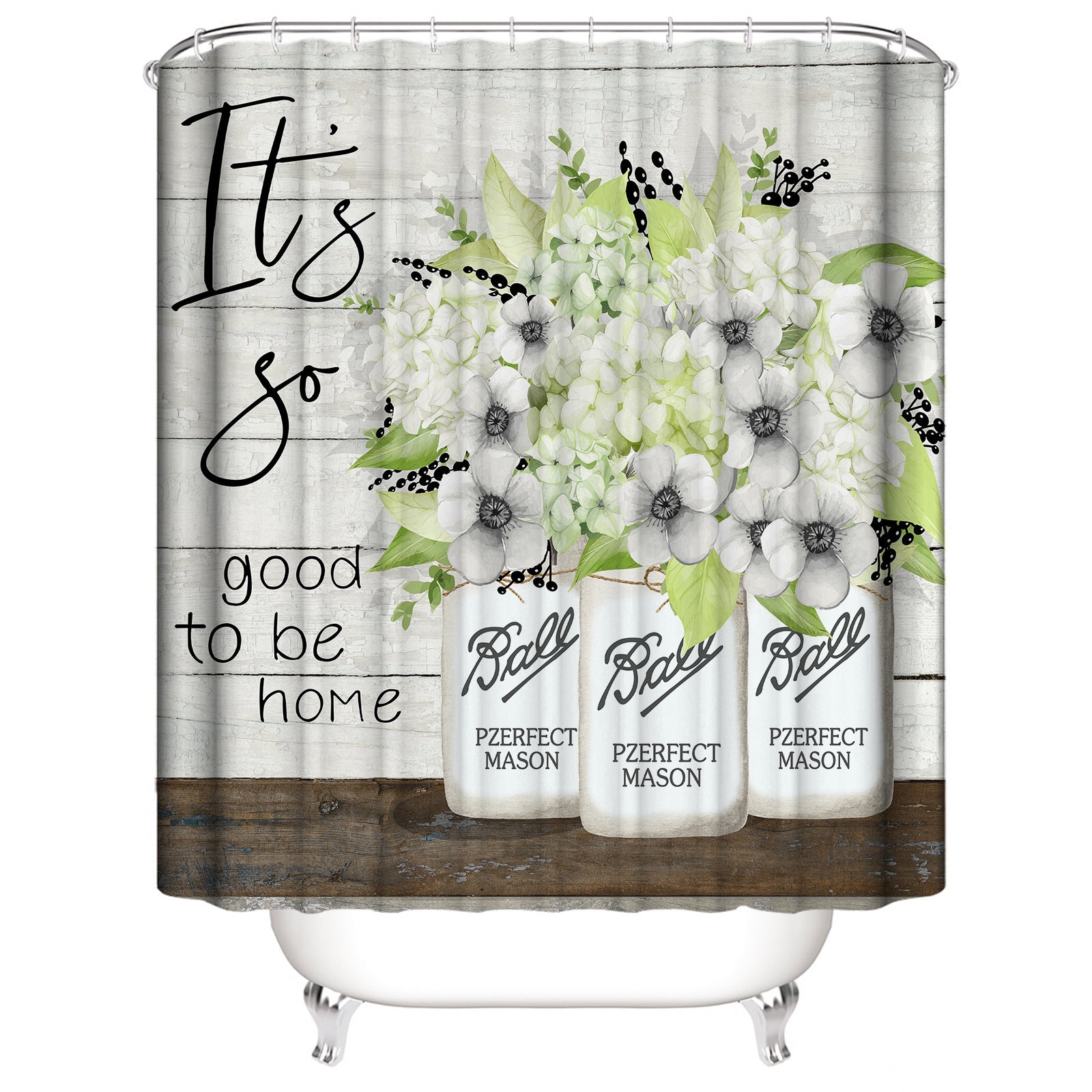 3D Digital Printing Bathroom Partition Waterproof And Mildew-proof Curtain