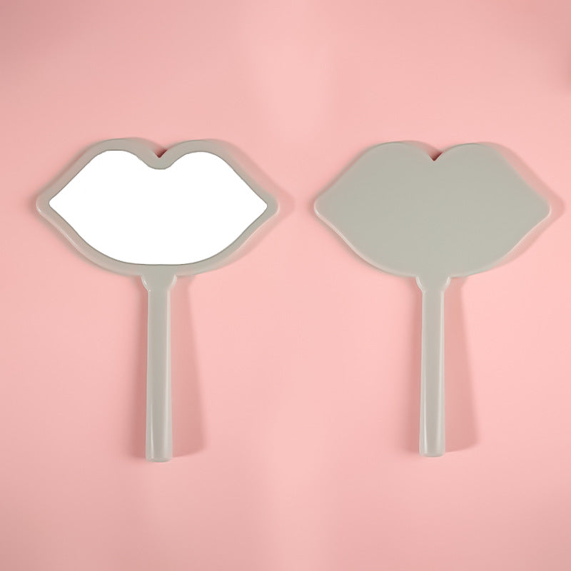Lip Hand-held Makeup HD Portable Makeup DIY Mini Mirror