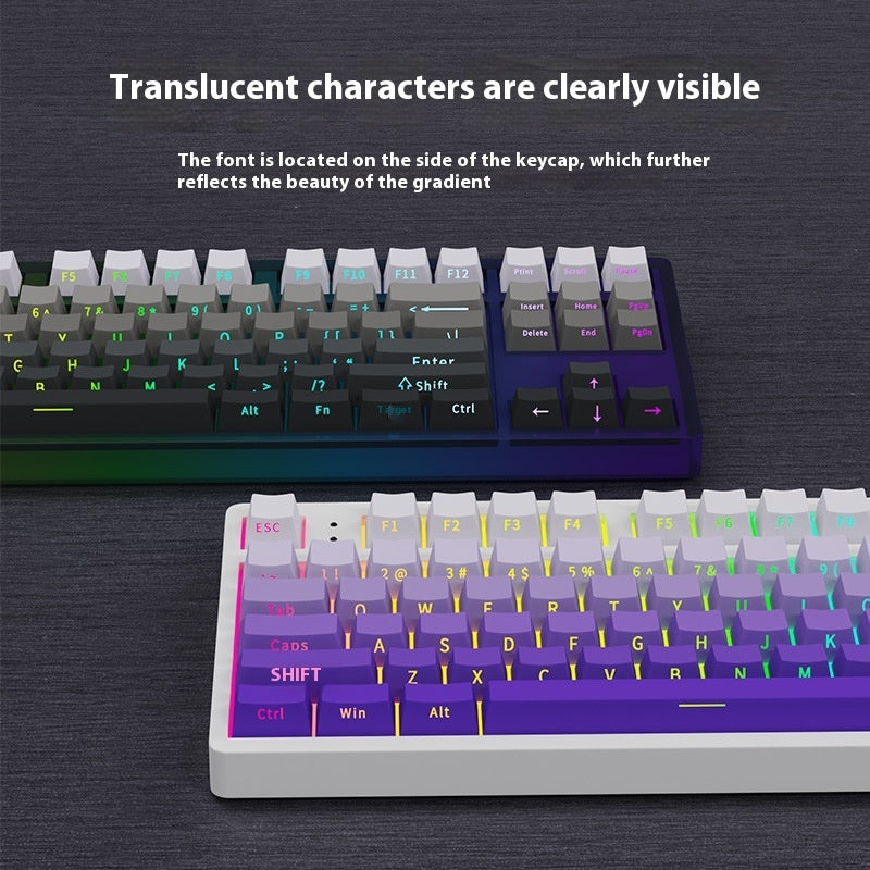 Blush Gradient Side Engraved Transparent Mechanical Keyboard