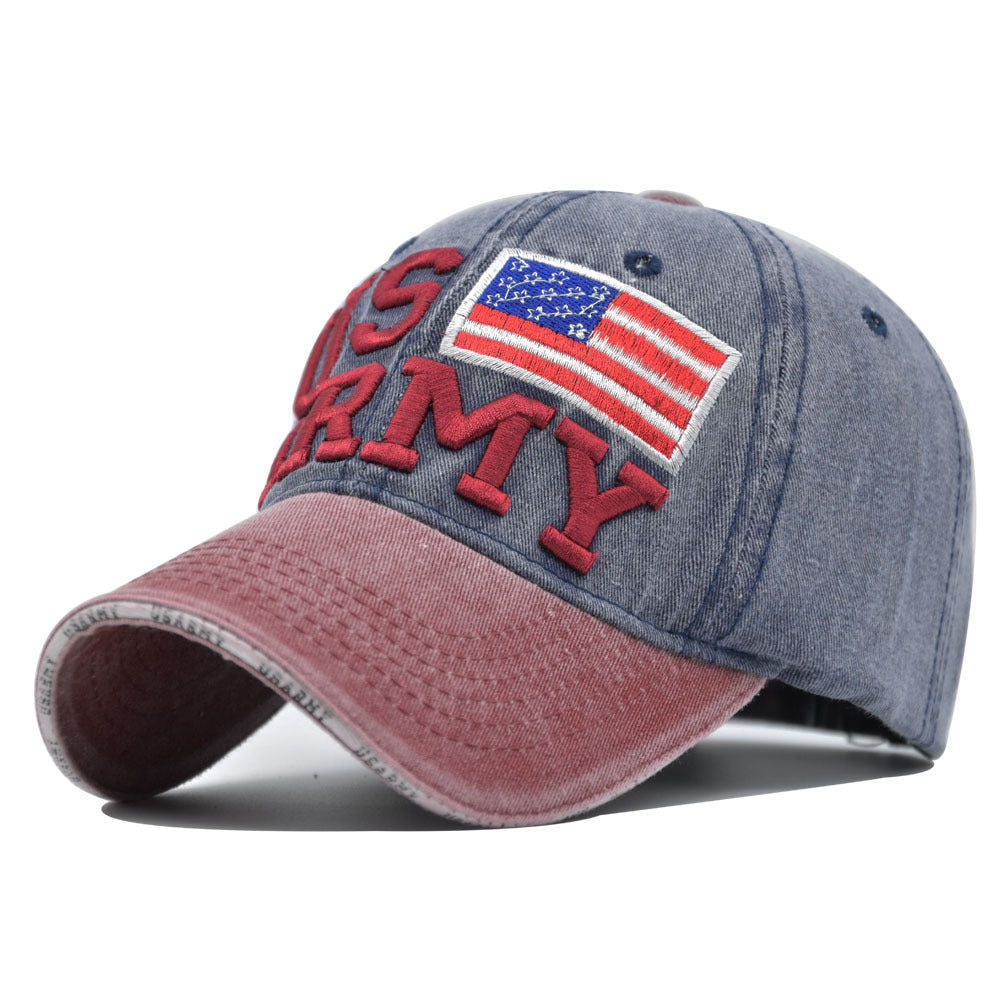 Embroidered Letter Baseball  Men's And Women's Retro Duck Tongue