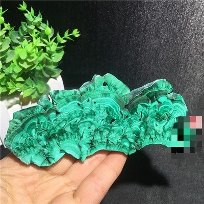 Natural Malachite Green Grinding Slice Mineral Specimen Ornamental Stone