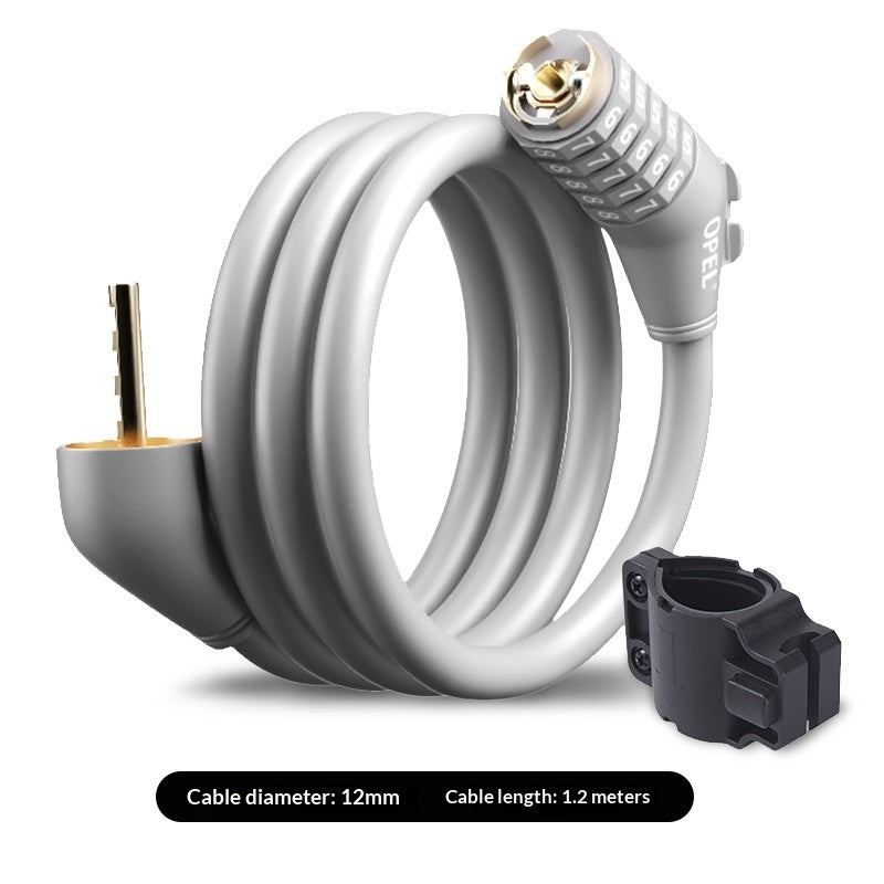 Bicycle Lock With Steel Cable, Anti-theft For Mountain And Road Bikes