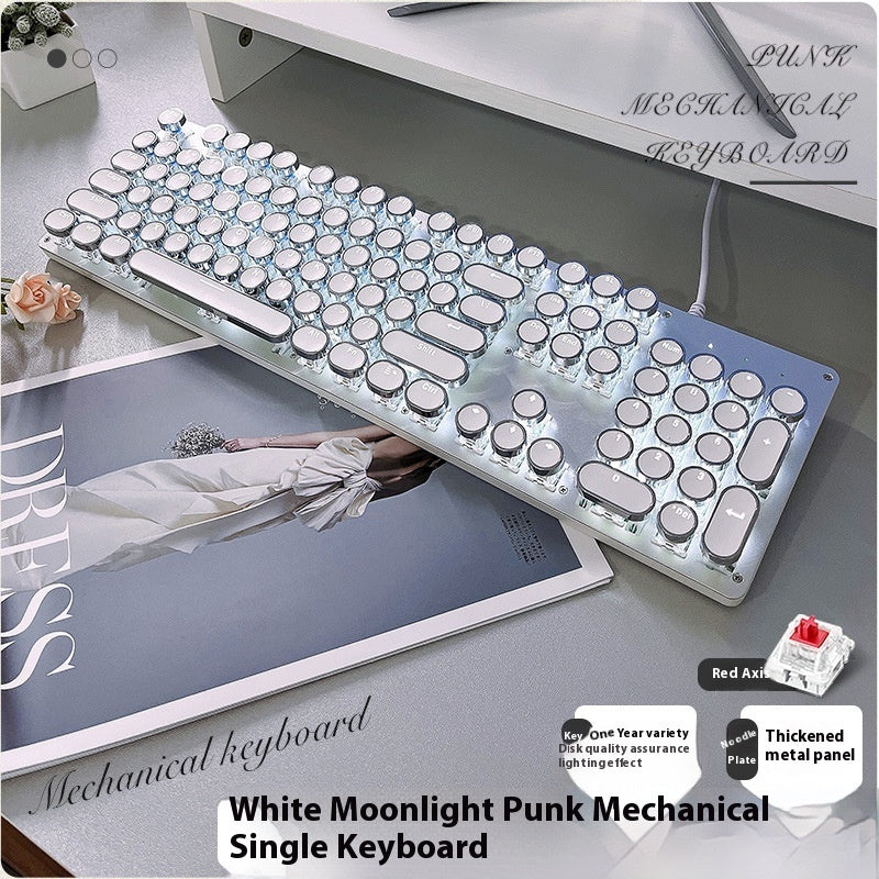 TK100 Mechanical Keyboard Green Axis Retro Punk