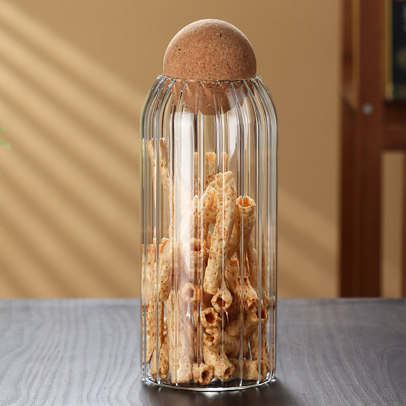 Bocal de rangement Ball, bouchon en bois, pots à thé parfumé scellés, boîte à bonbons, boîte de rangement pour grains de café