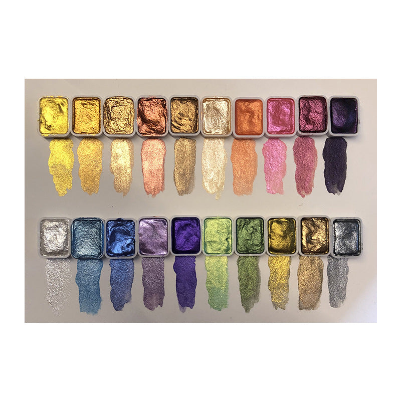 Silver Powder Mineral Pearl Watercolor Packaging Thangka