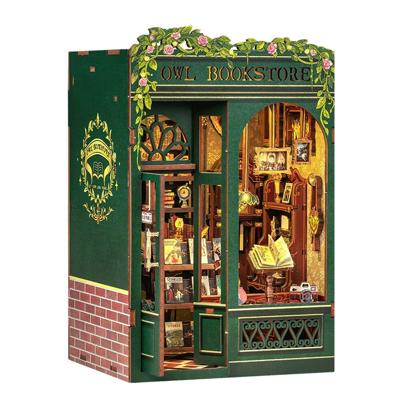 Owl Bookstore Diy Wooden 3d Stereo Hand-assembled Toys