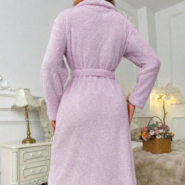 Autumn And Winter Flannel Nightgown Women's Long Pajamas