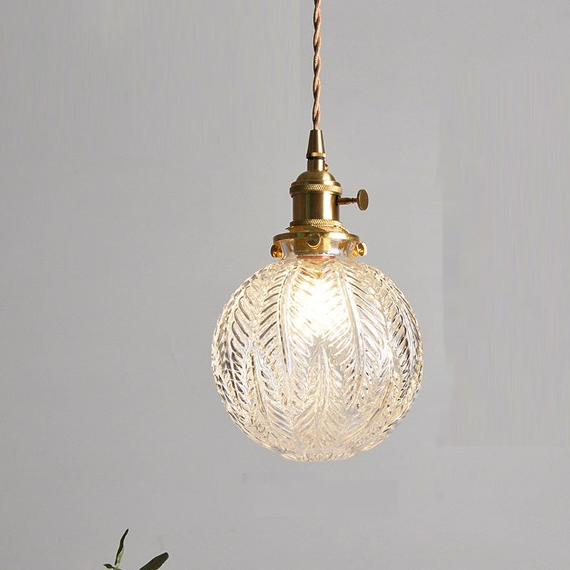 Vintage Glass Small Droplight Cafe Living Room LED Shop Dining-room Lamp