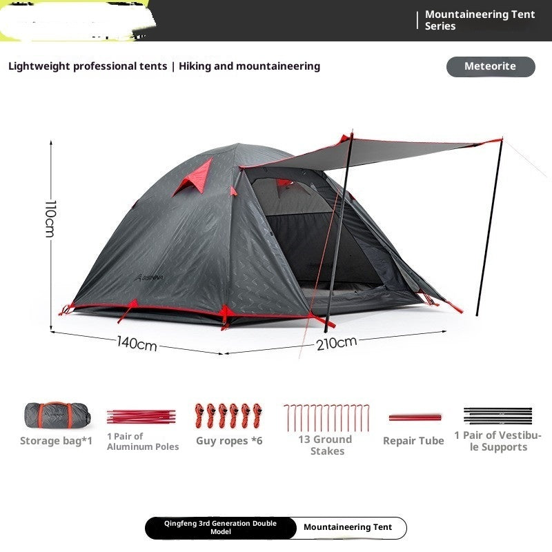 Professional Camping Tent With Ultra-light Aluminum Poles For Outdoor Storm Protection