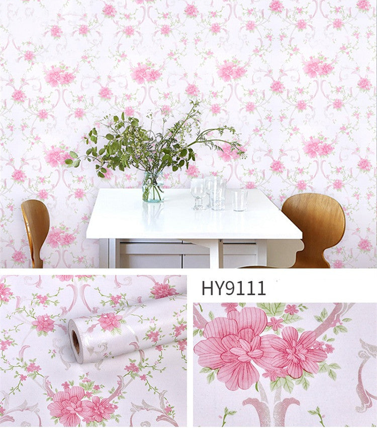 Large Flower Wallpaper Mixed With Family Style