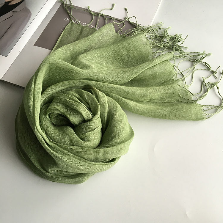 Thin Linen Candy Color Scarf Travel Holiday Sunscreen Shawl