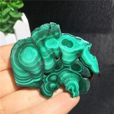 Natural Malachite Green Grinding Slice Mineral Specimen Ornamental Stone