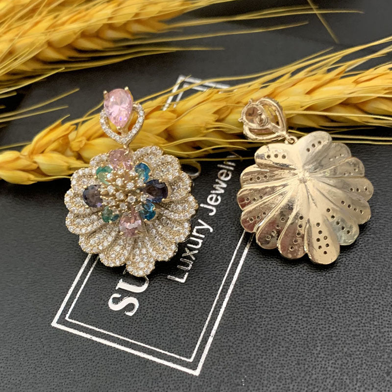 Colorful Flower Earrings Are Super Flashing And Exaggerated