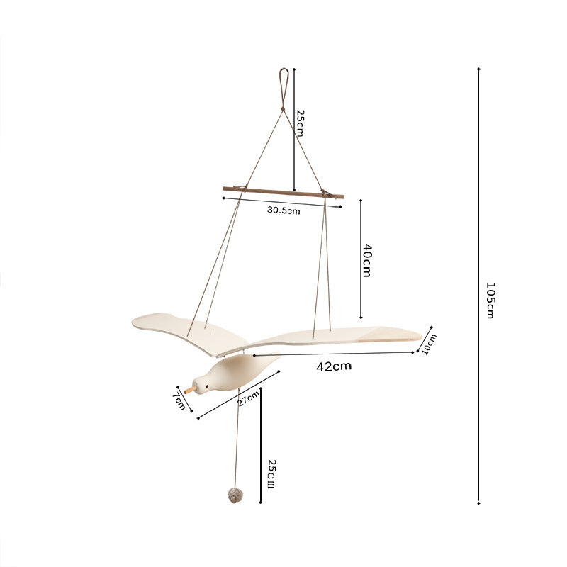 Creative Wooden Will Fly Seagull Shape Floating Window Balcony Hanging Decorations