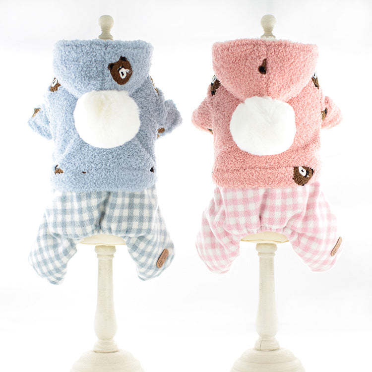 Dog Clothes Pet Plush Warm Quadruped
