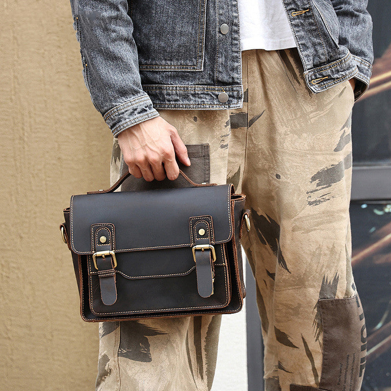Crazy Horse Leather Casual Retro Shoulder Bag