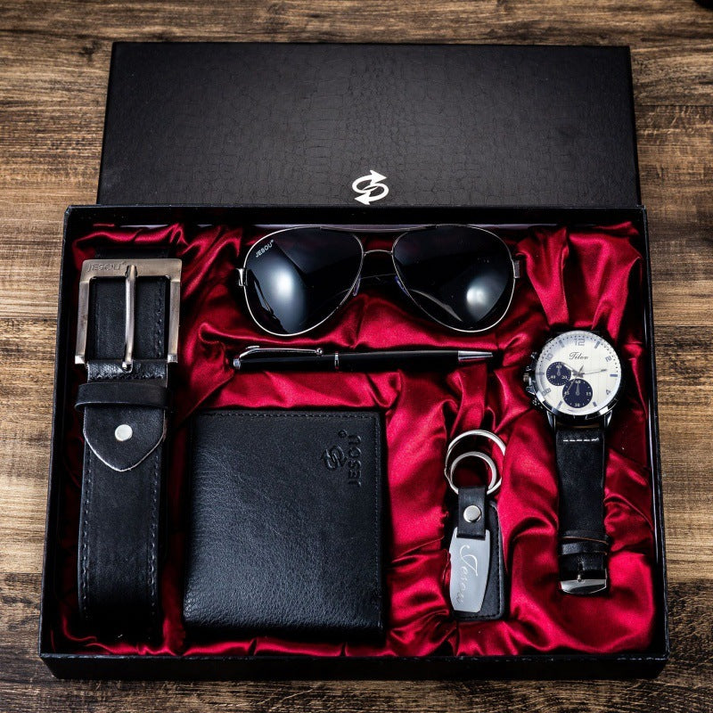 Men's Gift Set Exquisite Packaging Watch Belt Wallet